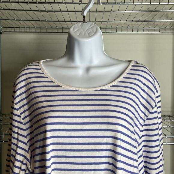 Lulu-B Women's Blue White Striped Long Sleeve Tunic Top Size 1X Coastal Preppy - Picture 8 of 12